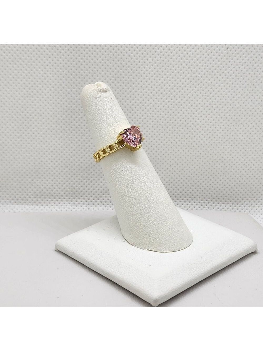 Brand New Sterling Silver 925 Pink Heart Gemstone Ring
